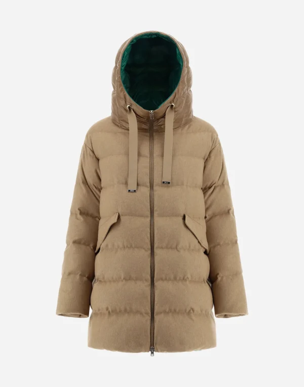 Best A-Formige Jacke Aus Kaschmir Und Seide Lange Daunenjacken