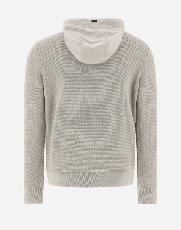 Clearance Cardigan Aus Waffle Knit & Nylon Bomber