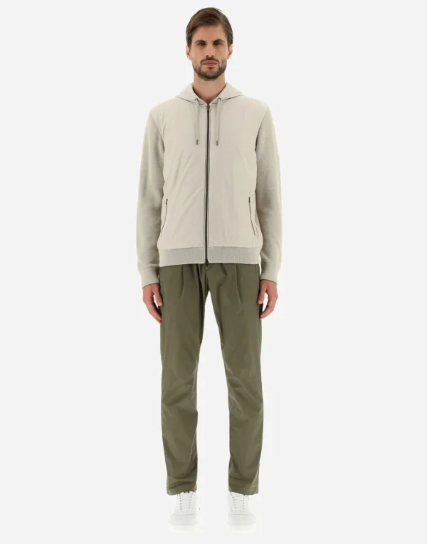Clearance Cardigan Aus Waffle Knit & Nylon Bomber