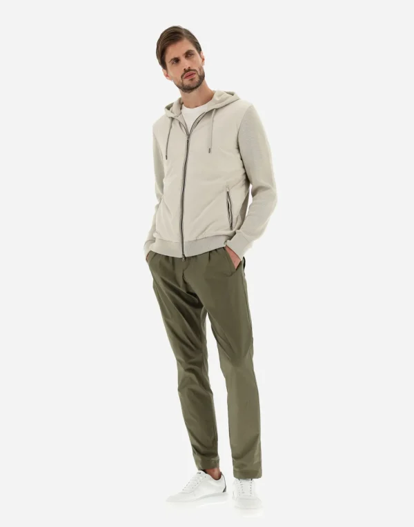 Clearance Cardigan Aus Waffle Knit & Nylon Bomber