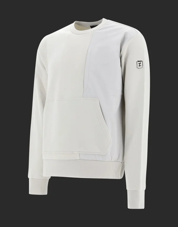 Fashion Laminar Sweatshirt Aus Cotton Sweater Mit Nylondetails Sweatshirts & Strickjacken