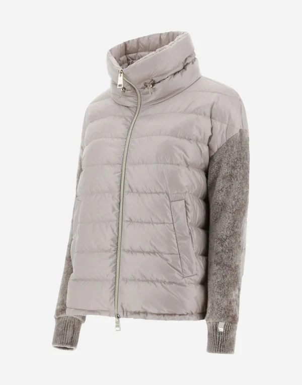 Fashion Resort Bomberjacke Aus Nylon Ultralight & Chenille Knit Bomber