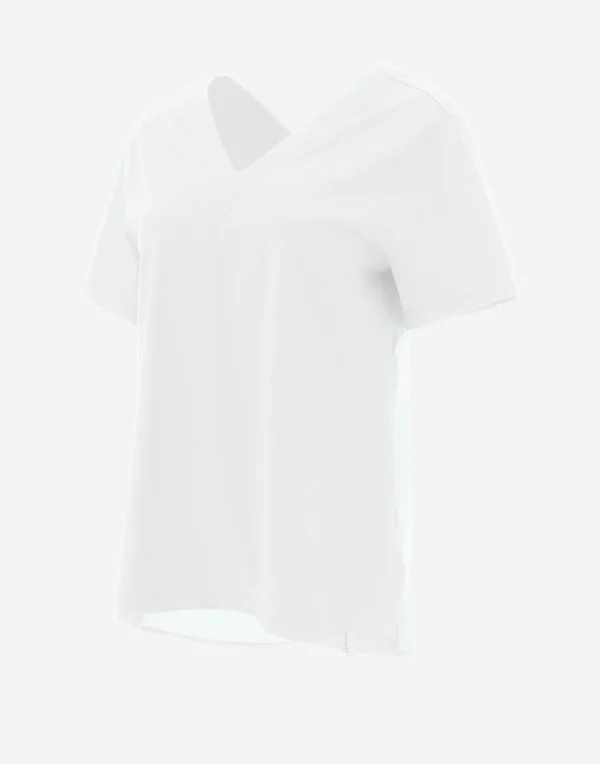 New T-Shirt Mit V-Ausschnitt Aus Chic Cotton Jersey & New Techno Taft T-Shirts